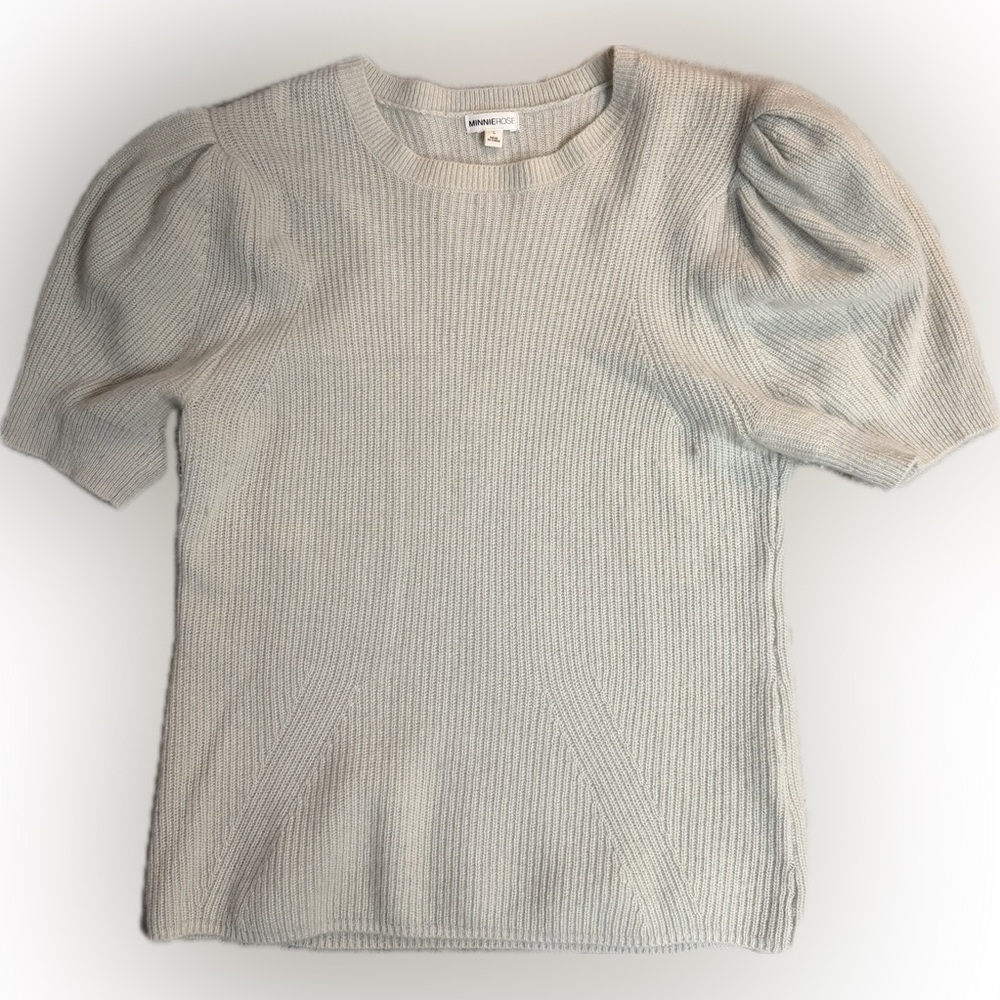 Puff Sleeve 100% Cashmere Top